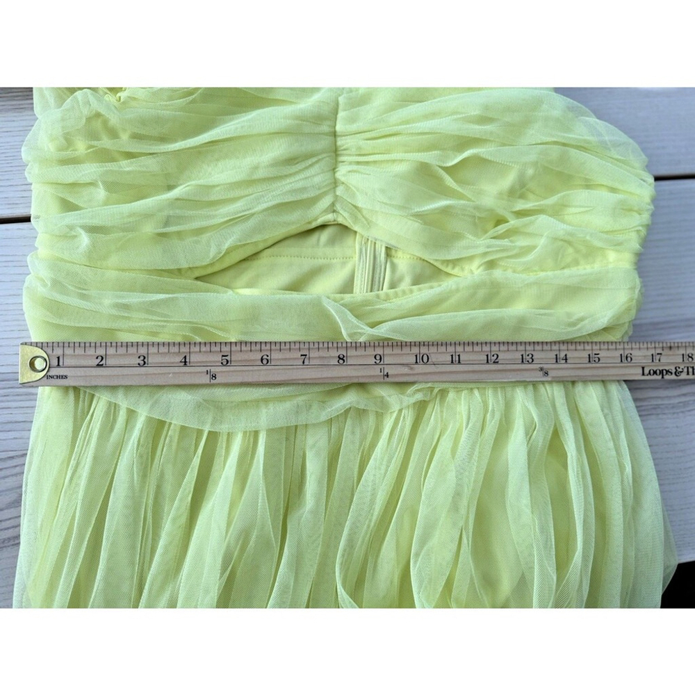 Anaya cut-out puff sleeve women midi dress in light yellow green size 10 - Picture 9 of 13